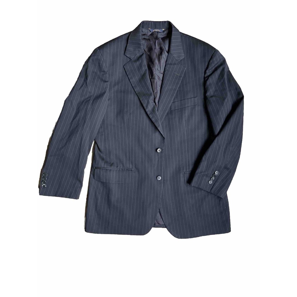 MADISON Brooks Brothers Men's Black Stripe Wool Blazer 40R Luxury 2 Button‎ 1818